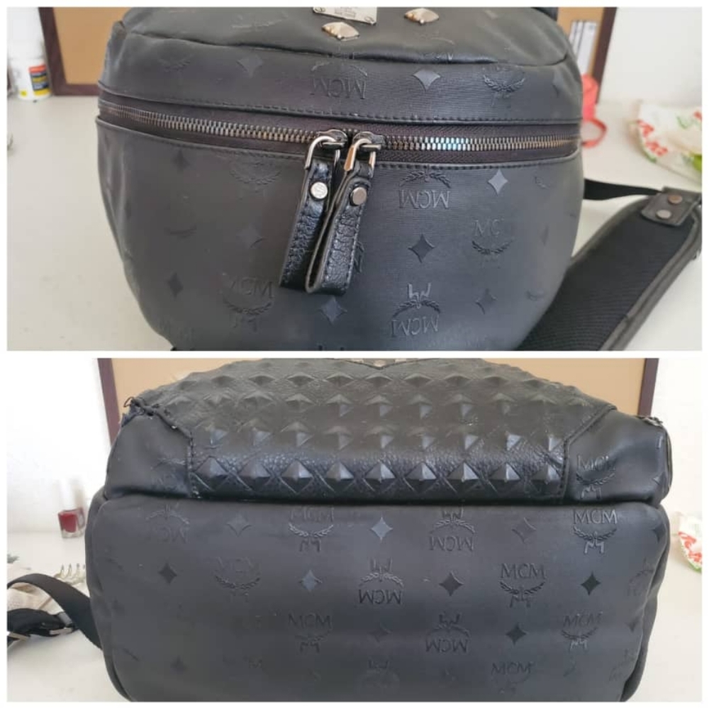 MCM Black Matte Backpack - Picture 7 of 12